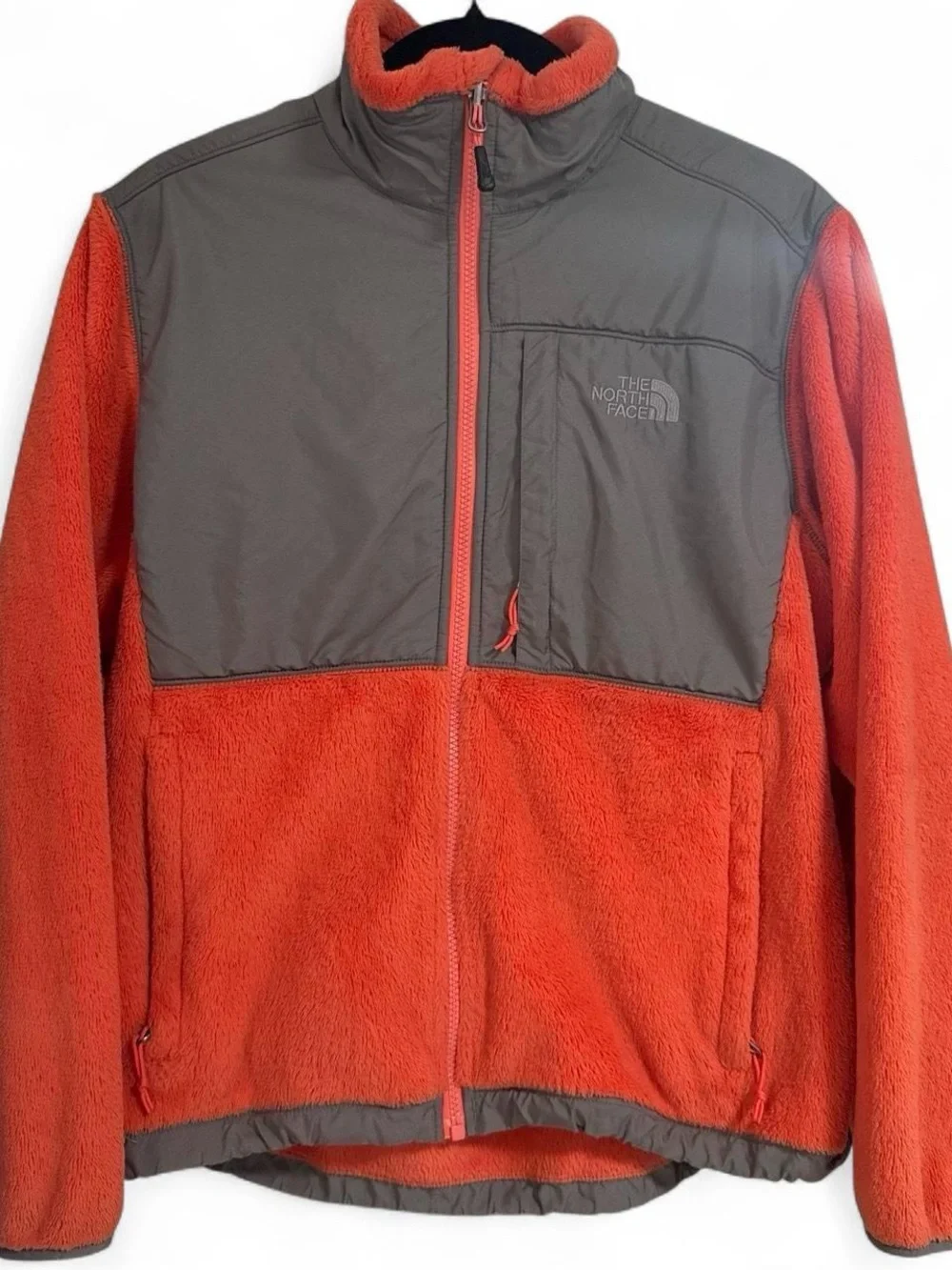 The North Face Men’s Orange and Gray Denali Fleece Jacket M